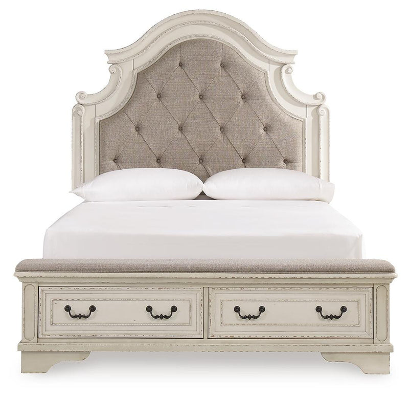 Realyn Two-tone Queen Panel Bed, Dresser, Mirror and 2 Nightstands - B743B83
