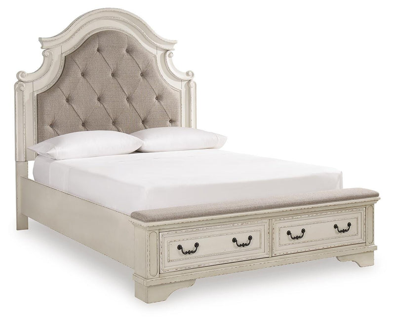 Realyn Two-tone Queen Panel Bed, Dresser, Mirror, Chest and Nightstand - B743B46