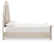 Realyn Two-tone Queen Upholstered Panel Bed and 2 Nightstands - B743B55