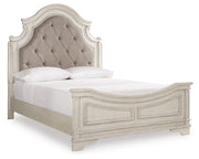 Realyn Two-tone Queen Upholstered Panel Bed and Chest - B743B54
