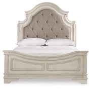Realyn Two-tone Queen Upholstered Panel Bed and Chest - B743B54