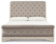 Realyn Two-tone Queen Upholstered Sleigh Bed and Chest - B743B29