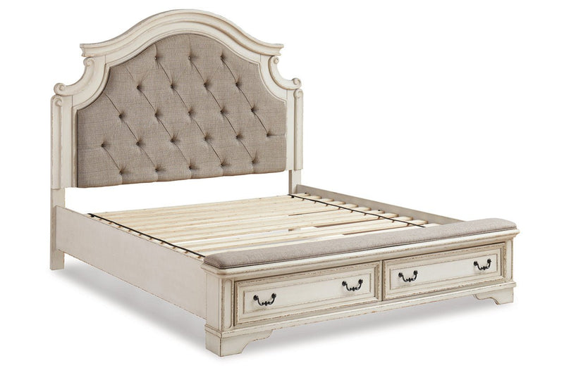 Realyn Two - tone Queen Upholstered Storage Platform Bed - Gate FurnitureQueen Bed