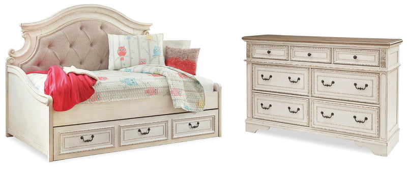 Realyn Two-tone Twin Storage Day Bed and Dresser - B743B43
