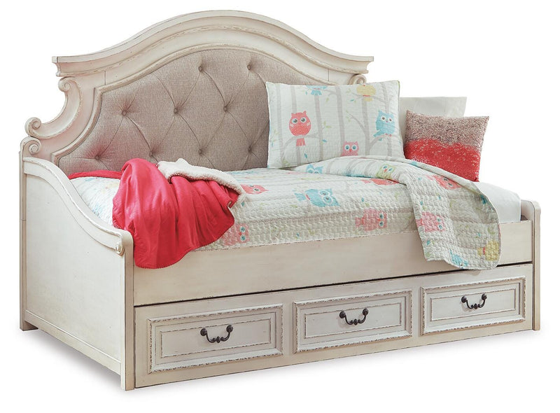 Realyn Two-tone Twin Storage Day Bed and Nightstand - B743B71