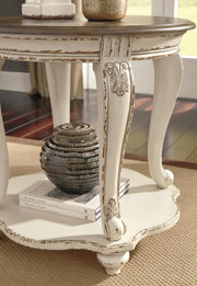 Realyn White/Brown Coffee Table and 2 End Tables - T743T1