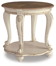 Realyn White/Brown Coffee Table and 2 End Tables - T743T1