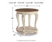 Realyn White/Brown Coffee Table and 2 End Tables - T743T1