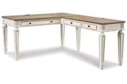 Realyn White/Brown 2 - Piece Home Office Desk - Gate FurnitureOffice Desk