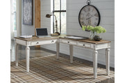 Realyn White/Brown 2 - Piece Home Office Desk - Gate FurnitureOffice Desk