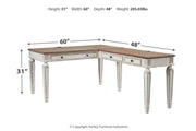 Realyn White/Brown 2 - Piece Home Office Desk - Gate FurnitureOffice Desk