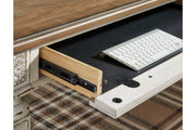 Realyn White/Brown 2 - Piece Home Office Desk - Gate FurnitureOffice Desk