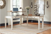 Realyn White/Brown 2 - Piece Home Office Lift Top Desk - Gate FurnitureOffice Desk