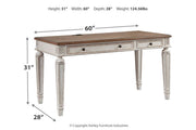 Realyn White/Brown 60" Home Office Desk - Gate FurnitureOffice Desks