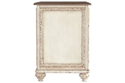 Realyn White/Brown Chairside End Table - Gate FurnitureEnd Table Chair Side