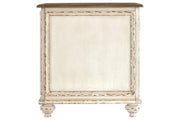 Realyn White/Brown Chairside End Table - Gate FurnitureEnd Table Chair Side