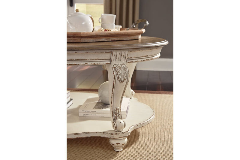 Realyn White/Brown Coffee Table - Gate FurnitureCoffee Table