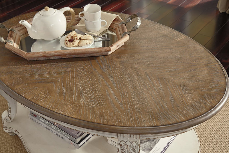 Realyn White/Brown Coffee Table - Gate FurnitureCoffee Table