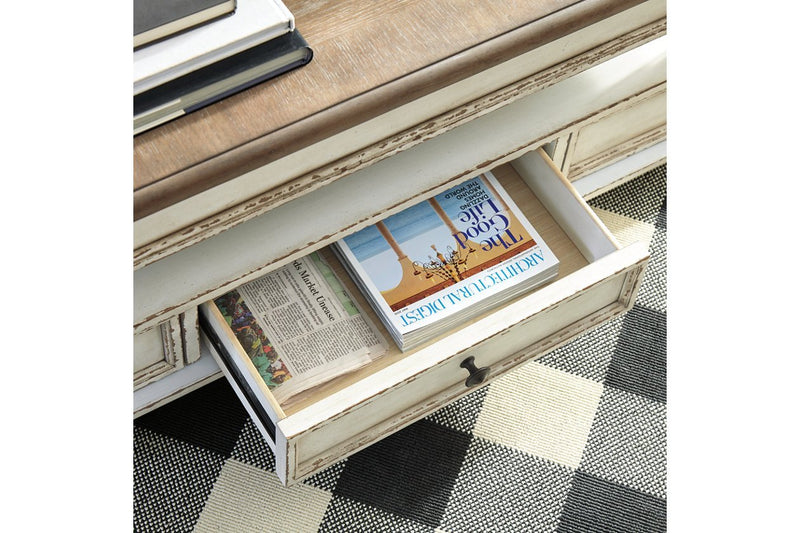 Realyn White/Brown Coffee Table with Lift Top - Gate FurnitureCoffee Table