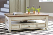 Realyn White/Brown Coffee Table with Lift Top - Gate FurnitureCoffee Table
