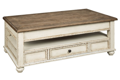Realyn White/Brown Coffee Table with Lift Top - Gate FurnitureCoffee Table