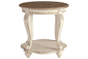 Realyn White/Brown End Table - Gate FurnitureEnd Table