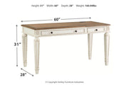 Realyn White/Brown Home Office Lift Top Desk - Gate FurnitureOffice Desks