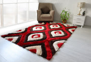 3D Shaggy BROWN-RED Area Rug - 3D151 - 3D151-BRW/RED-57