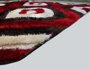 3D Shaggy BROWN-RED Area Rug - 3D151 - 3D151-BRW/RED-57