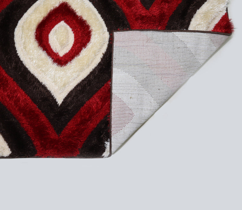 3D Shaggy BROWN-RED Area Rug - 3D151 - 3D151-BRW/RED-57