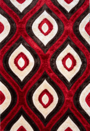 3D Shaggy BROWN-RED Area Rug - 3D151 - 3D151-BRW/RED-57