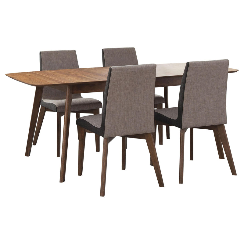 Redbridge 5-piece Rectangular Dining Set Natural Walnut - 106591-S5