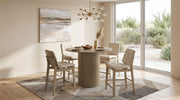 Redbridge Upholstered Counter Chair Cream and Natural Oak (Set of 2) - 193959NAT
