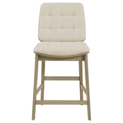 Redbridge Upholstered Counter Chair Cream and Natural Oak (Set of 2) - 193959NAT