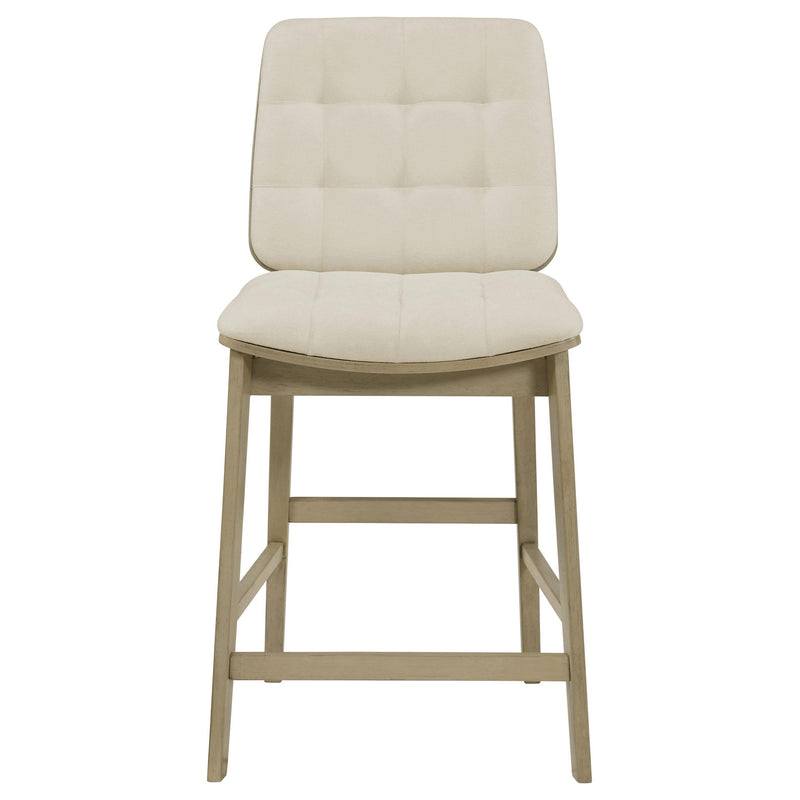 Redbridge Upholstered Counter Chair Cream and Natural Oak (Set of 2) - 193959NAT