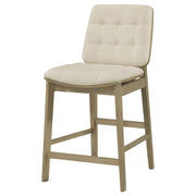 Redbridge Upholstered Counter Chair Cream and Natural Oak (Set of 2) - 193959NAT