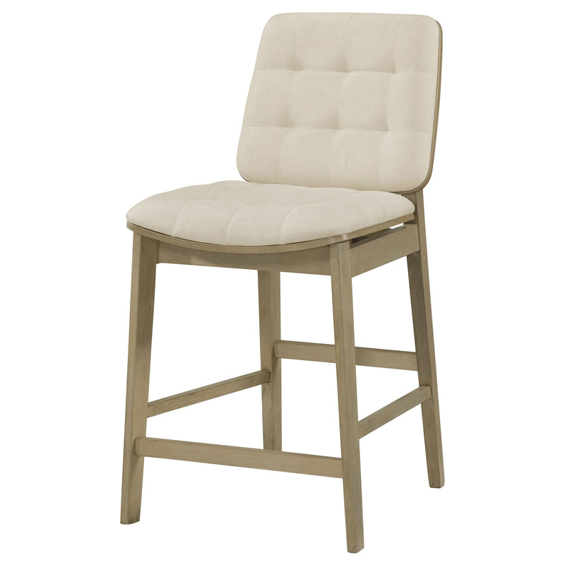 Redbridge Upholstered Counter Chair Cream and Natural Oak (Set of 2) - 193959NAT