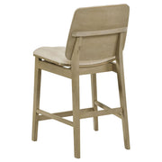 Redbridge Upholstered Counter Chair Cream and Natural Oak (Set of 2) - 193959NAT