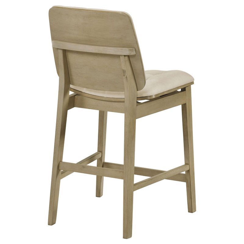 Redbridge Upholstered Counter Chair Cream and Natural Oak (Set of 2) - 193959NAT