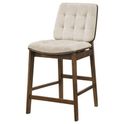 Redbridge Upholstered Counter Chair Cream and Walnut (Set of 2) - 193959WAL