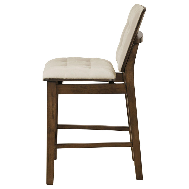 Redbridge Upholstered Counter Chair Cream and Walnut (Set of 2) - 193959WAL
