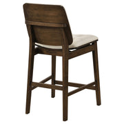 Redbridge Upholstered Counter Chair Cream and Walnut (Set of 2) - 193959WAL