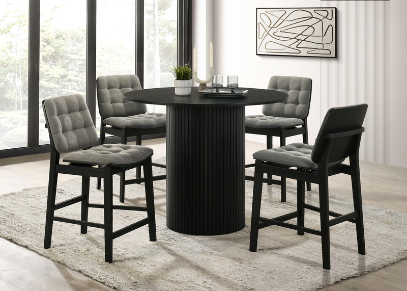 Redbridge Upholstered Counter Chair Grey and Black (Set of 2) - 193969BLK