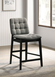 Redbridge Upholstered Counter Chair Grey and Black (Set of 2) - 193969BLK