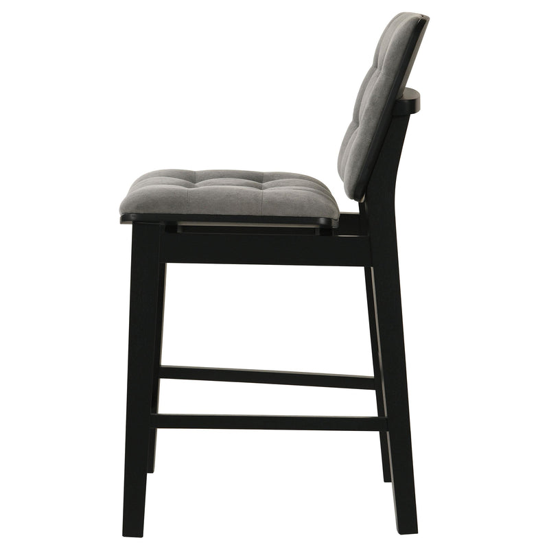 Redbridge Upholstered Counter Chair Grey and Black (Set of 2) - 193969BLK