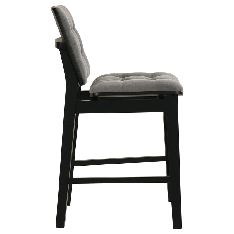 Redbridge Upholstered Counter Chair Grey and Black (Set of 2) - 193969BLK