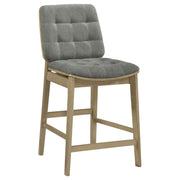 Redbridge Upholstered Counter Chair Grey and Natural Oak (Set of 2) - 193969NAT