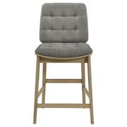 Redbridge Upholstered Counter Chair Grey and Natural Oak (Set of 2) - 193969NAT