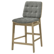 Redbridge Upholstered Counter Chair Grey and Natural Oak (Set of 2) - 193969NAT