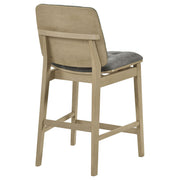 Redbridge Upholstered Counter Chair Grey and Natural Oak (Set of 2) - 193969NAT